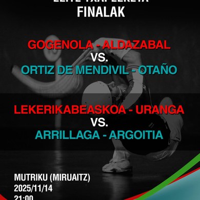 Finales del Campeonato Masculino y Femenino de Elite de Cesta Punta 2025