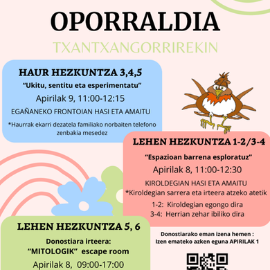 VACACIONES DE PRIMAVERA CON TXANTXANGORRI