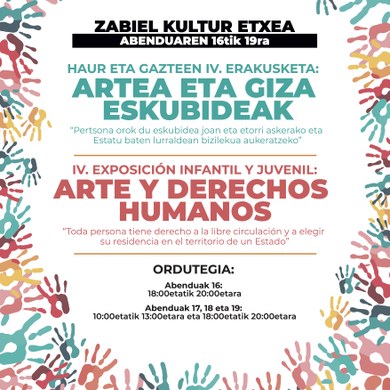 HAUR ETA GAZTEEN IV. ERAKUSKETA: ARTEA ETA GIZA ESKUBIDEAK