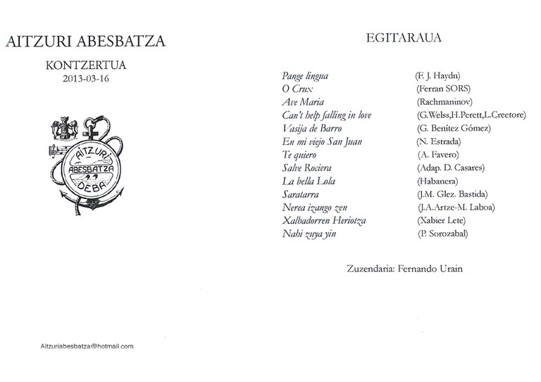 aitzuriren egitaraua