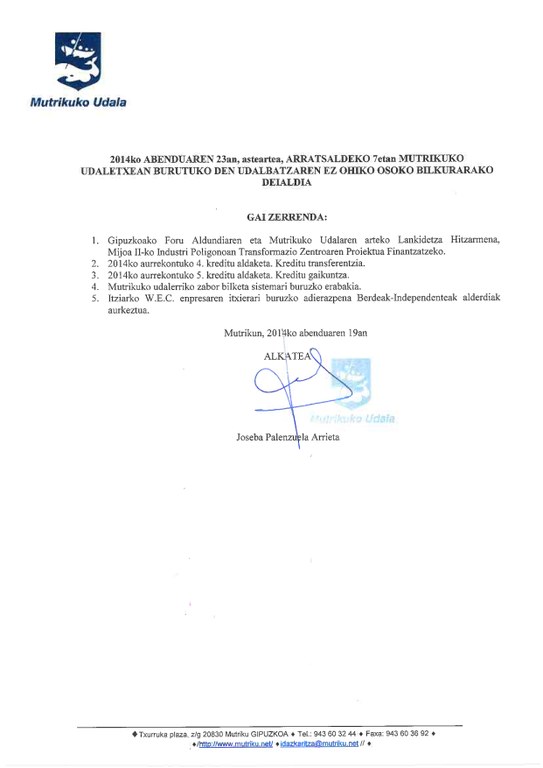 Udalbatza 2014 abendua