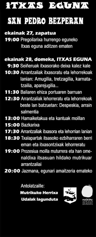 itsas eguneko egitaraua