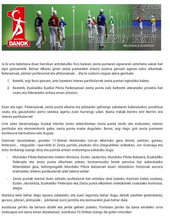 Danok Bat oharra herritarrei 2015